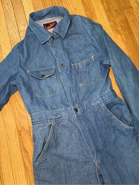 1970s LANDLUBBER MENS VINTAGE DENIM COVERALLS OVERALLS SMALL